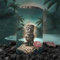 AB Signature Paris Ahi Pō carte 2ml ouverte — statue Tiki et rose sous la lune de Polynésie