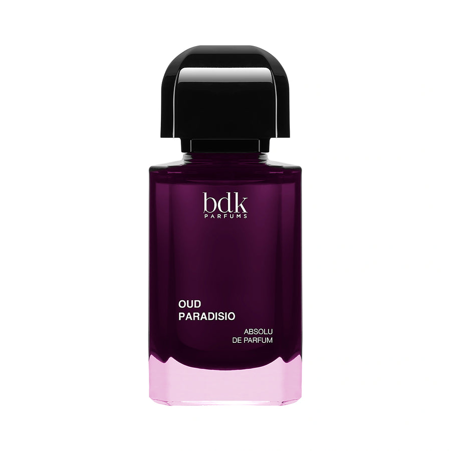 BDK Parfums Oud Paradisio Absolu de Parfum 100ml — flacon aubergine bouchon noir, boisé oud rosé, parfum niche France