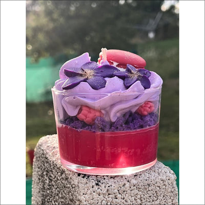 Bougie Gourmande Macaron Framboise et violette 250Gr -
