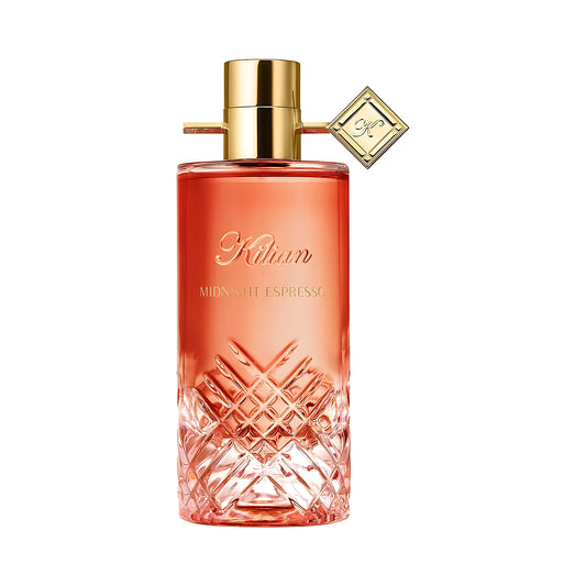 By Kilian Midnight Espresso Eau de Parfum 75ml — flacon cristal taillé ambre cuivré bouchon or, gourmand café vanille, parfum niche France