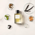 ESSENTIAL PARFUMS Divine Vanille Eau de Parfum 100 ml – Flacon et matières premières sur marbre