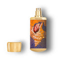 Floraïku Sand and Skin — recharge 10ml avec bouchon cuir motif coquillage et capuchon doré sur fond blanc