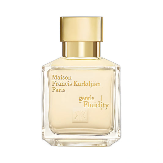 Maison Francis Kurkdjian Gentle Fluidity Gold Eau de Parfum 70ml — flacon carré verre transparent bouchon doré, ambré vanillé mixte, parfum niche France