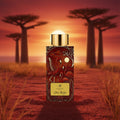 Oro Rojo AB Signature Paris — paysage sable rouge baobabs silhouettes coucher soleil crimson Madagascar