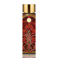 Oro Rojo AB Signature Paris — profil droit flacon bordeaux motif floral doré ratio fabricant 0.321 exact