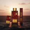 AB Signature Paris Oro Rojo gamme complète — flacon 50ml, étui voyage 10ml et carte Try Me 2ml